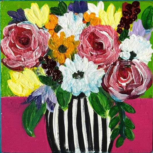 wood panel. 5 x 5 paintings